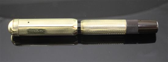 A gold plated Montblanc vintage safety pen 4in.